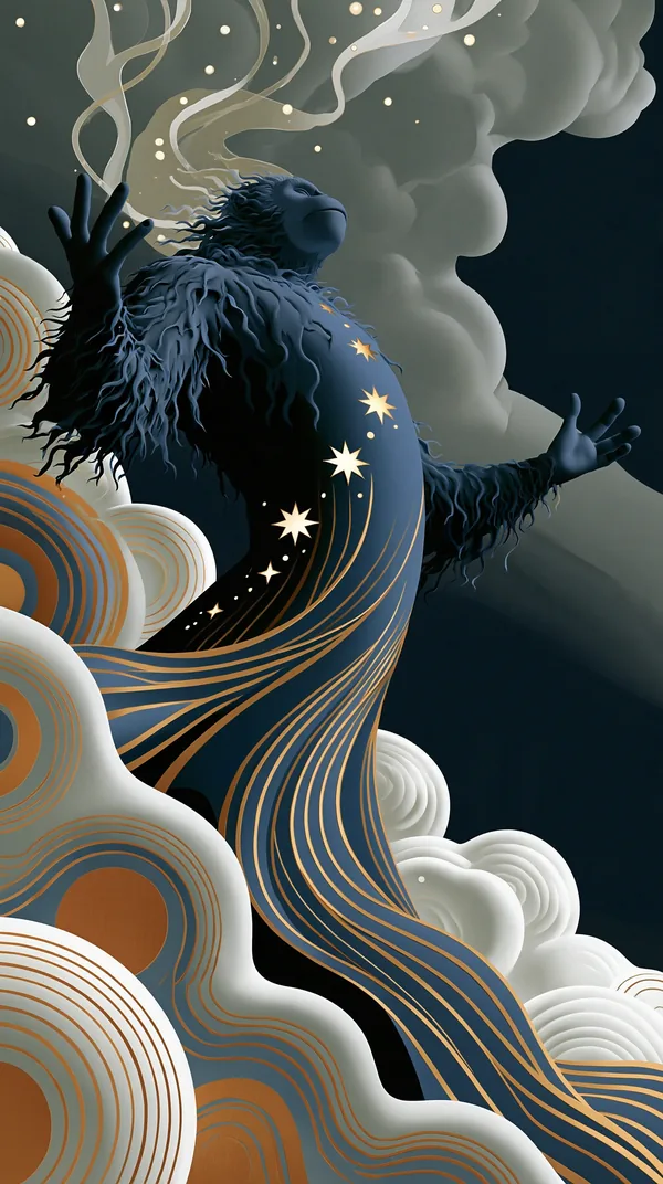参 Three Stars — I Ching Oracle card artwork