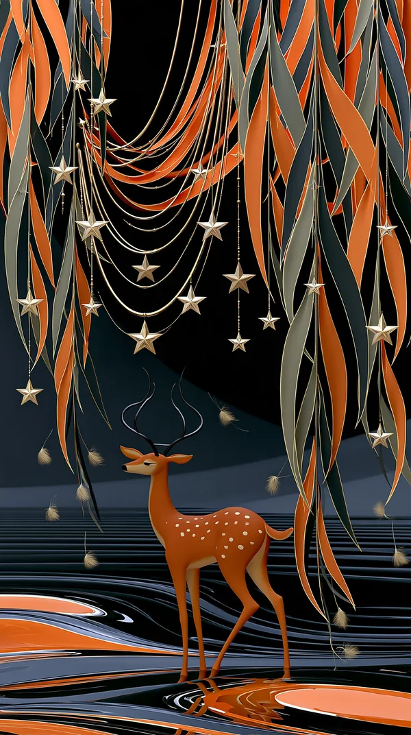 柳 Willow — I Ching Oracle card artwork